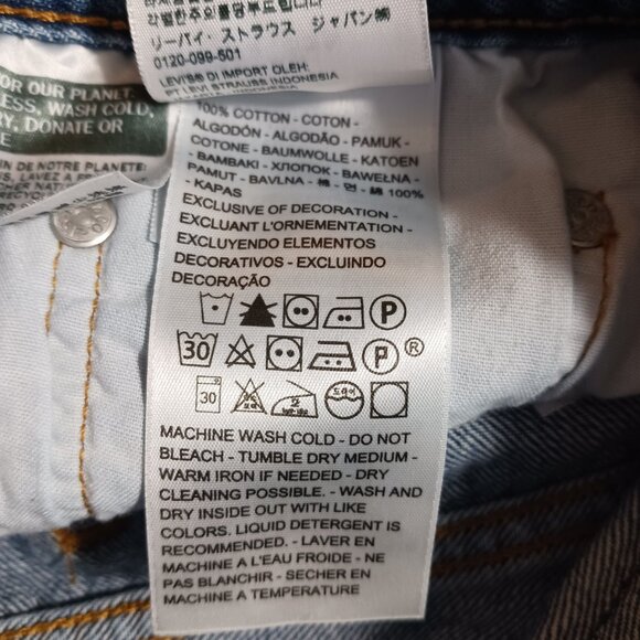 Levi's, 501 Striped Denim, High Rise, Cut Off Shorts, Button Fly, W-28, Frayed - Picture 4 of 14